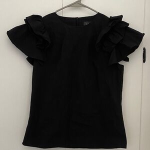 Gracia Black Ruffle Sleeve Blouse